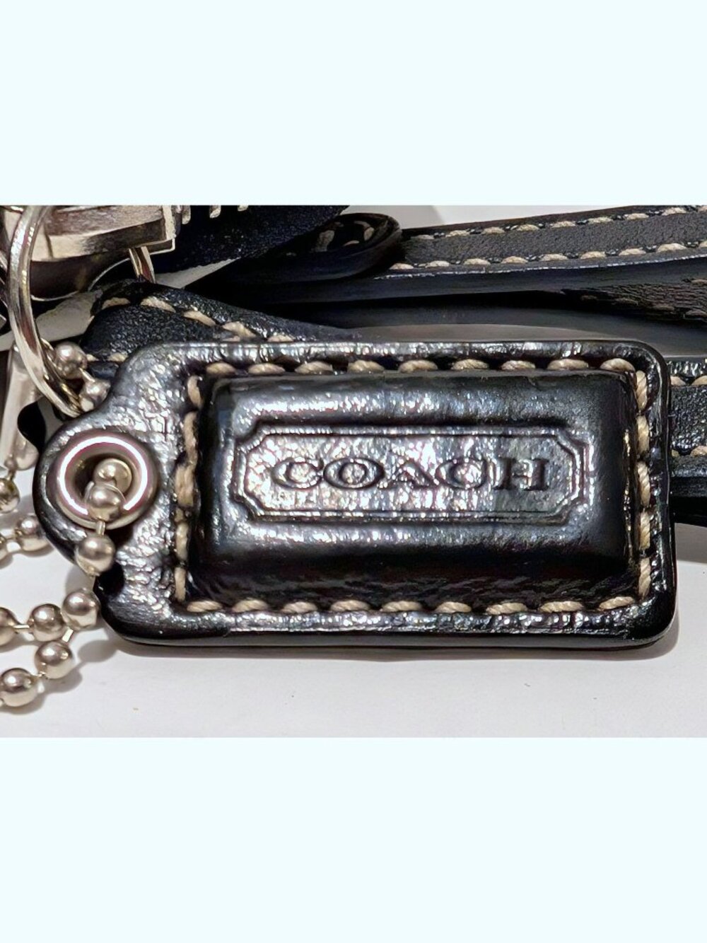 RARE Vintage Coach Cosmetic Zip Pouch Black Leather Zip Pouch Travel Case - Picture 5 of 6